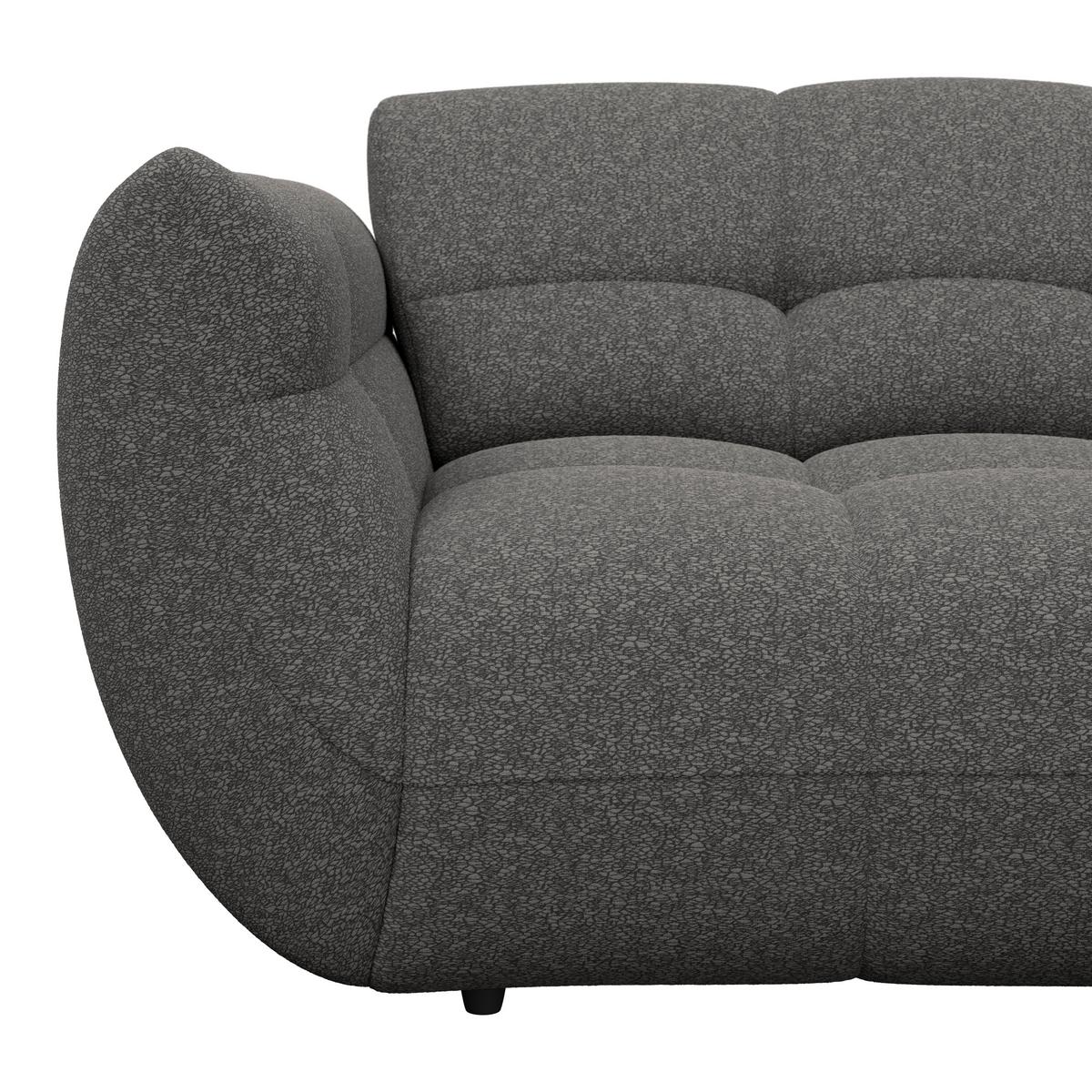 Ecksofa Panda Chenille grau, 280x178cm - Schwarz/Grau, Trend, Textil (280/178cm)