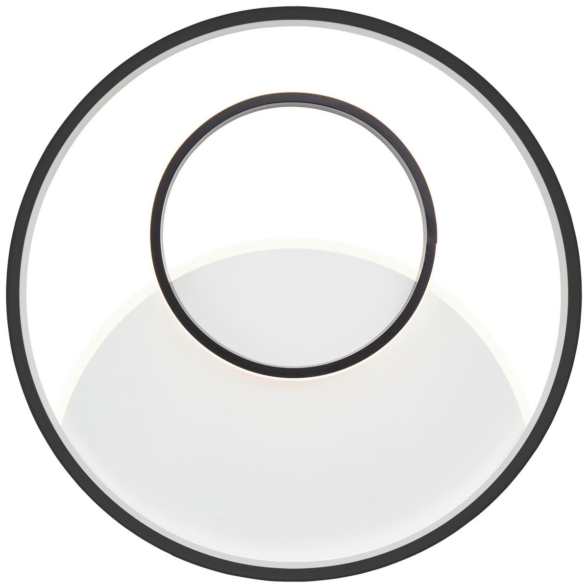 Led-deckenleuchte Merapi Ø 50,8 Cm, 1-Flammig - Schwarz/Weiß, Design, Kunststoff/Metall (50,8/5,6cm) - Brilliant