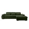 Ecksofa mit Bettkasten Rigatti Dunkelgrün 314x184cm - Dunkelgrün/Schwarz, MODERN, Textil (314/184cm) - Livetastic