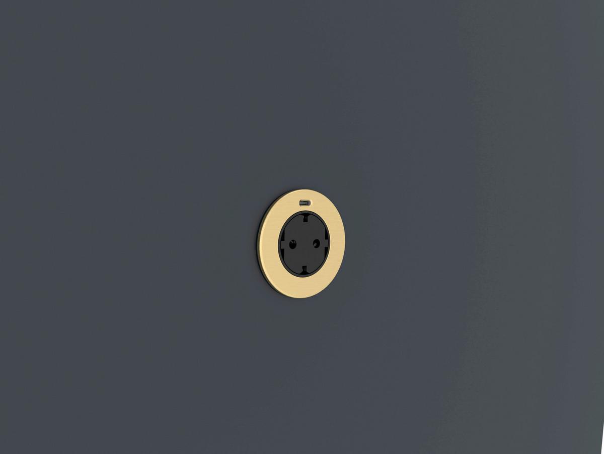 STECKDOSENELEMENT SOLO GOLD - Goldfarben, LIFESTYLE, Kunststoff/Metall (6,9cm)
