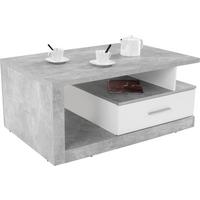 Couchtisch mit Stauraum Iguan, Betonoptik/Weiß - Weiß/Grau, MODERN, Holzwerkstoff (110/45/67cm)