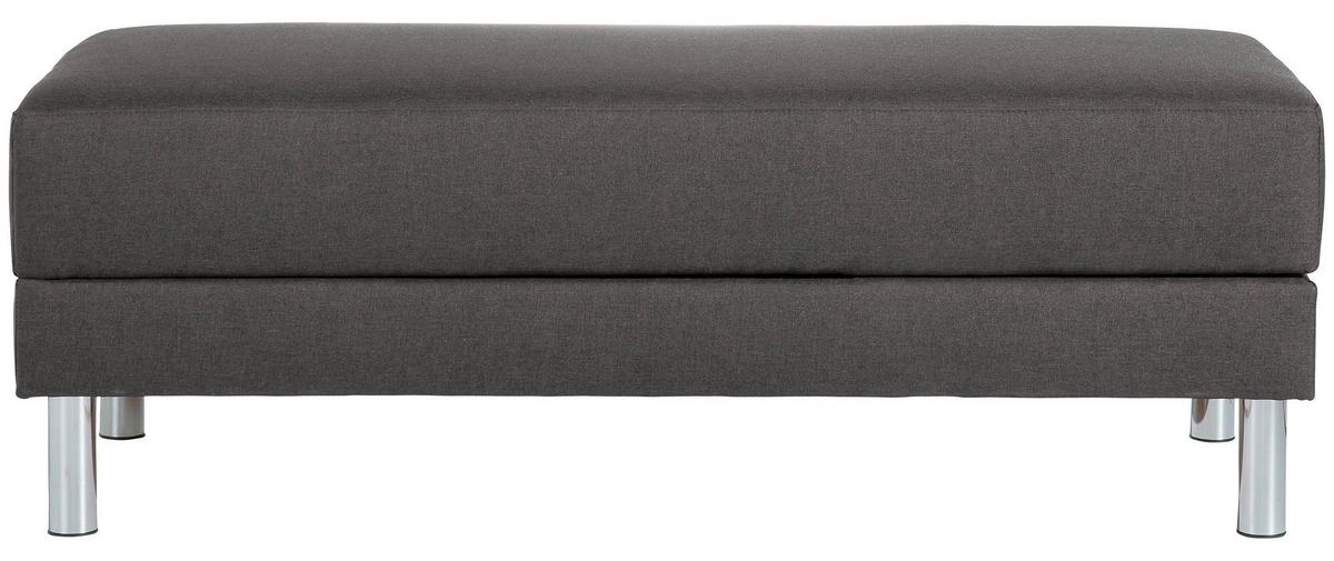 Ecksofa mit Schlaffunktion Just Fashion Anthrazit - Chromfarben/Anthrazit, KONVENTIONELL, Textil (152/230cm) - Max Winzer