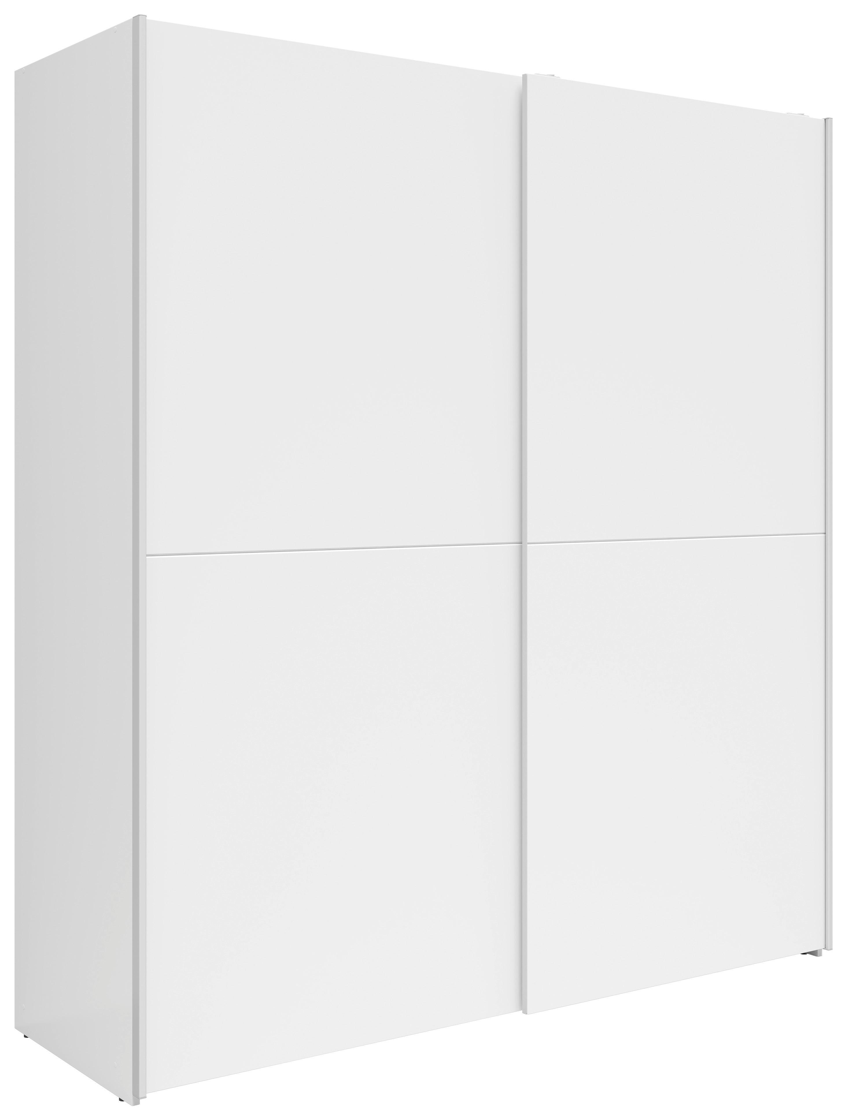 Skriňa s posuvnými dverami TIME *CENOVÝ TRHÁK* - biela/strieborná, kompozitné drevo/plast (170/191/59cm) - Based