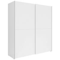 Skriňa s posuvnými dverami TIME *CENOVÝ TRHÁK* - biela/strieborná, kompozitné drevo/plast (170/191/59cm) - Based