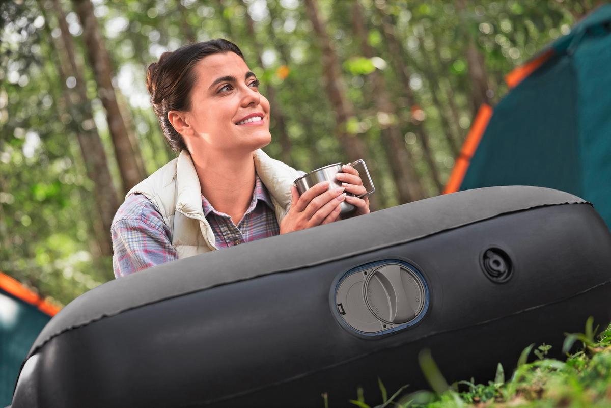 Luftbett Lukas 188x99x30 cm Bis 300kg, inkl. Pumpe - Dunkelgrau/Schwarz, KONVENTIONELL, Kunststoff (188/99cm) - Bestway