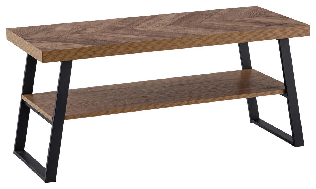 LAVICE S BOTNÍKEM WL6.977 - barvy dubu/černá, Design, kov/kompozitní dřevo (100/41/40cm) - MID.YOU