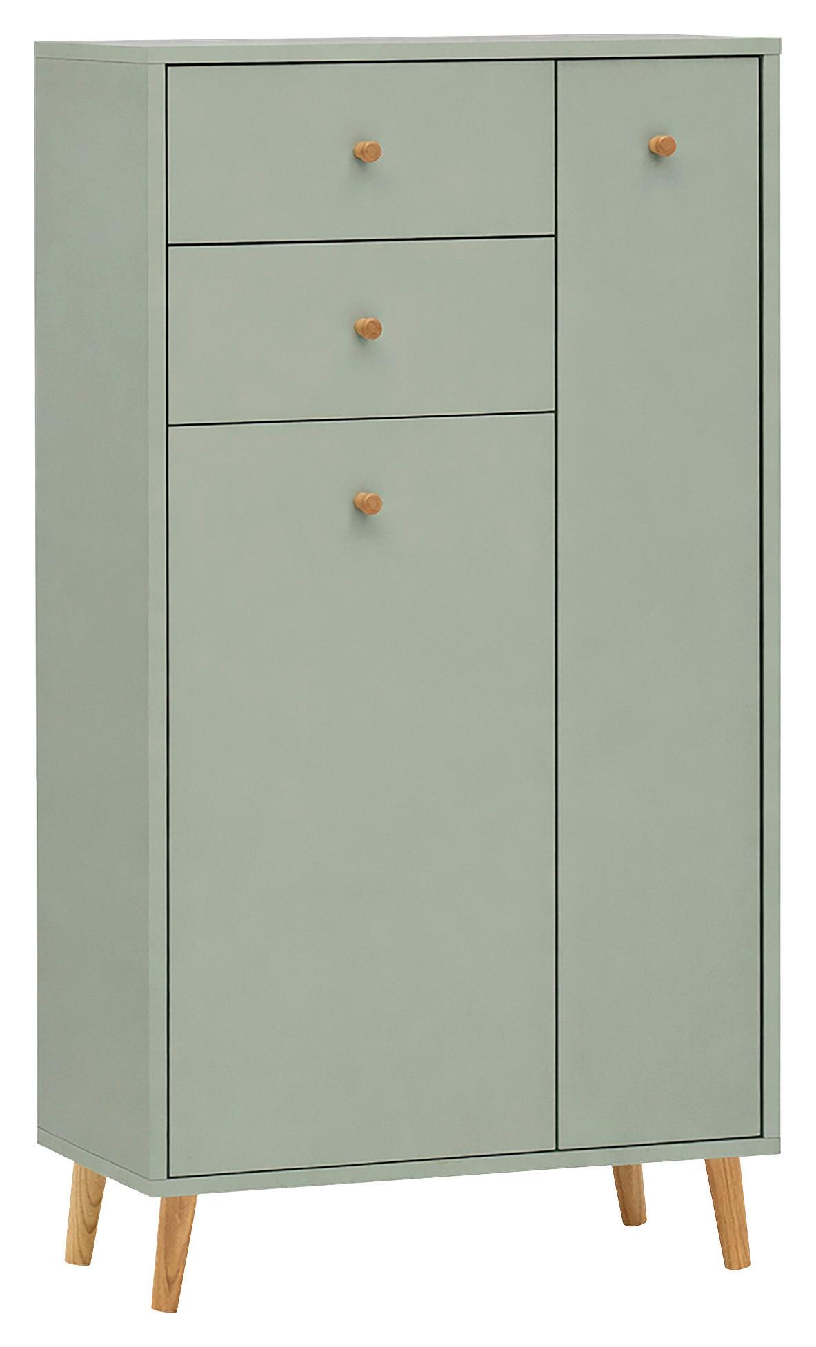 HIGHBOARD Bjarne Grün B: 60,2cm - Weiß/Grün, Design, Holzwerkstoff (60,2/103,4/33,05cm) - MID.YOU