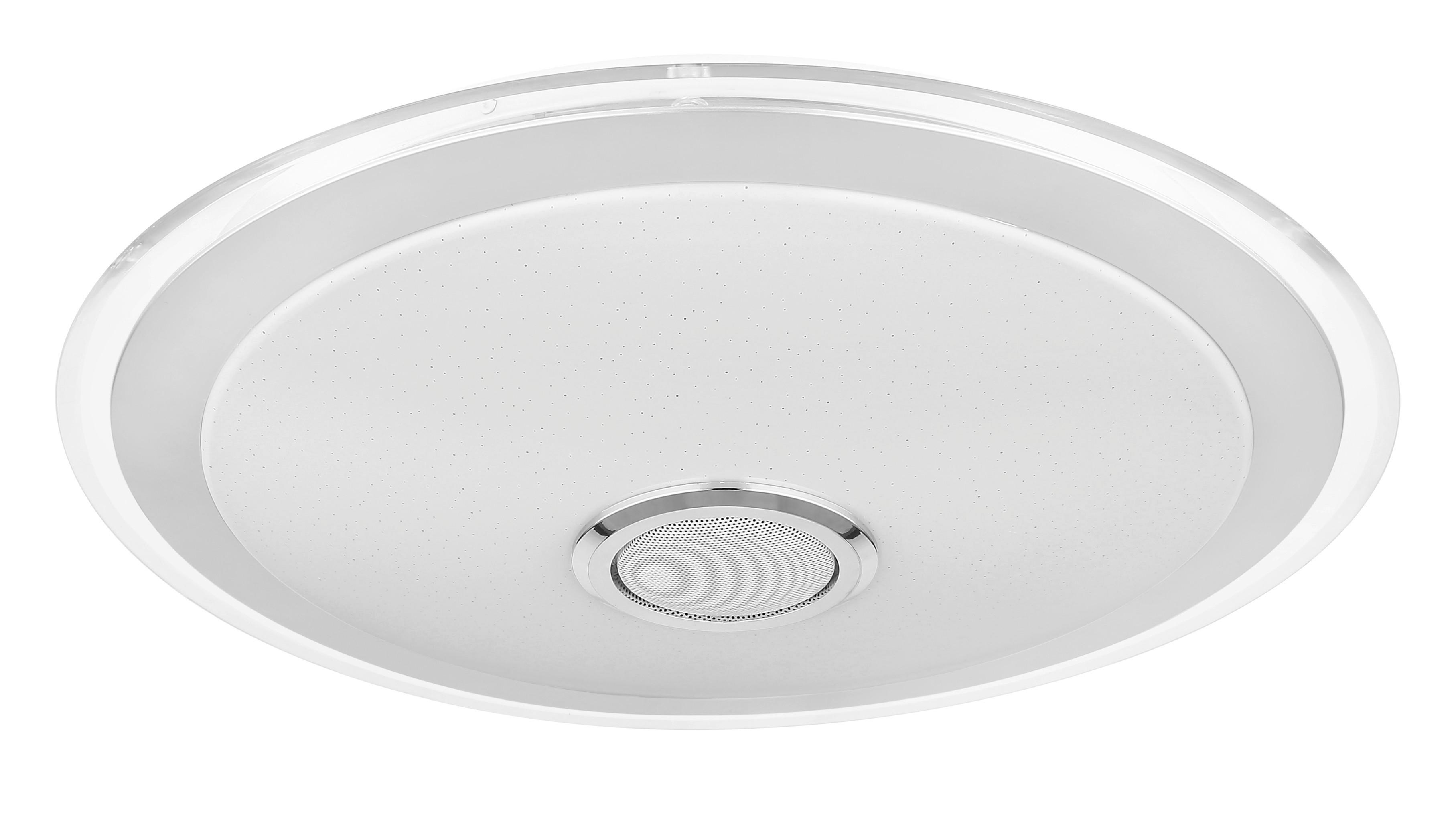 LED-Deckenleuchte 41371-24 - Klar/Chromfarben, KONVENTIONELL, Kunststoff/Metall (43/43/10,5cm) - Globo