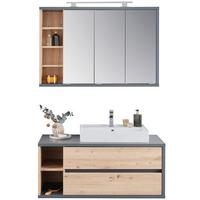 Badmöbel-Set 3-Teilig Camillo 110cm Anthrazit/Eiche Dekor - Anthrazit/Eiche Artisan, MODERN, Holzwerkstoff (110/170/46cm)