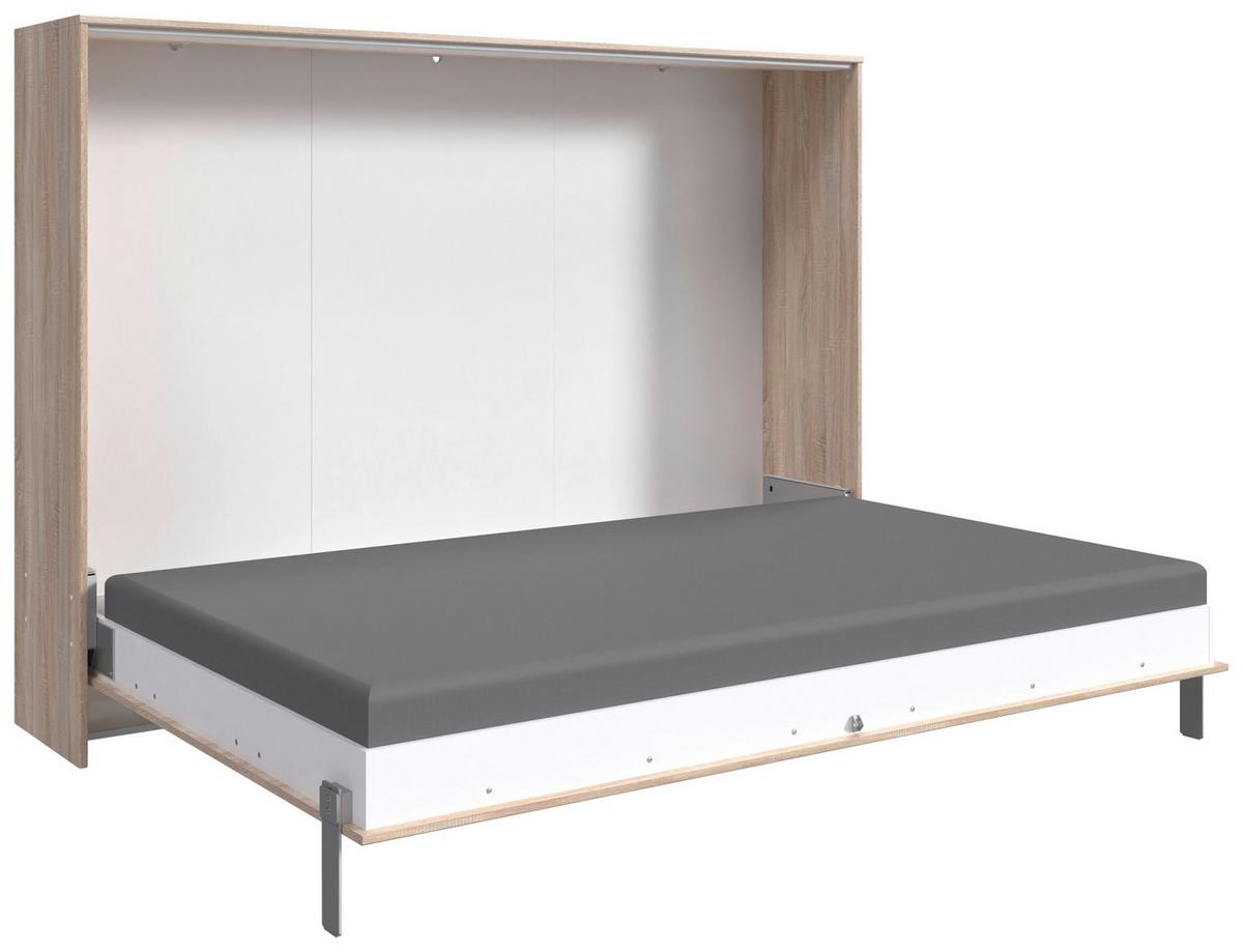 Schrankbett Mit Lattenrost 140x200 Juist Eiche Dekor - Eichefarben, KONVENTIONELL, Holz/Holzwerkstoff (140/200cm) - MID.YOU