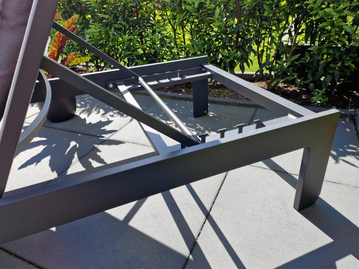 Gartenliege A090.071.55 - Anthrazit/Grau, Basics, Metall (200/75/31cm) - Ambia Garden