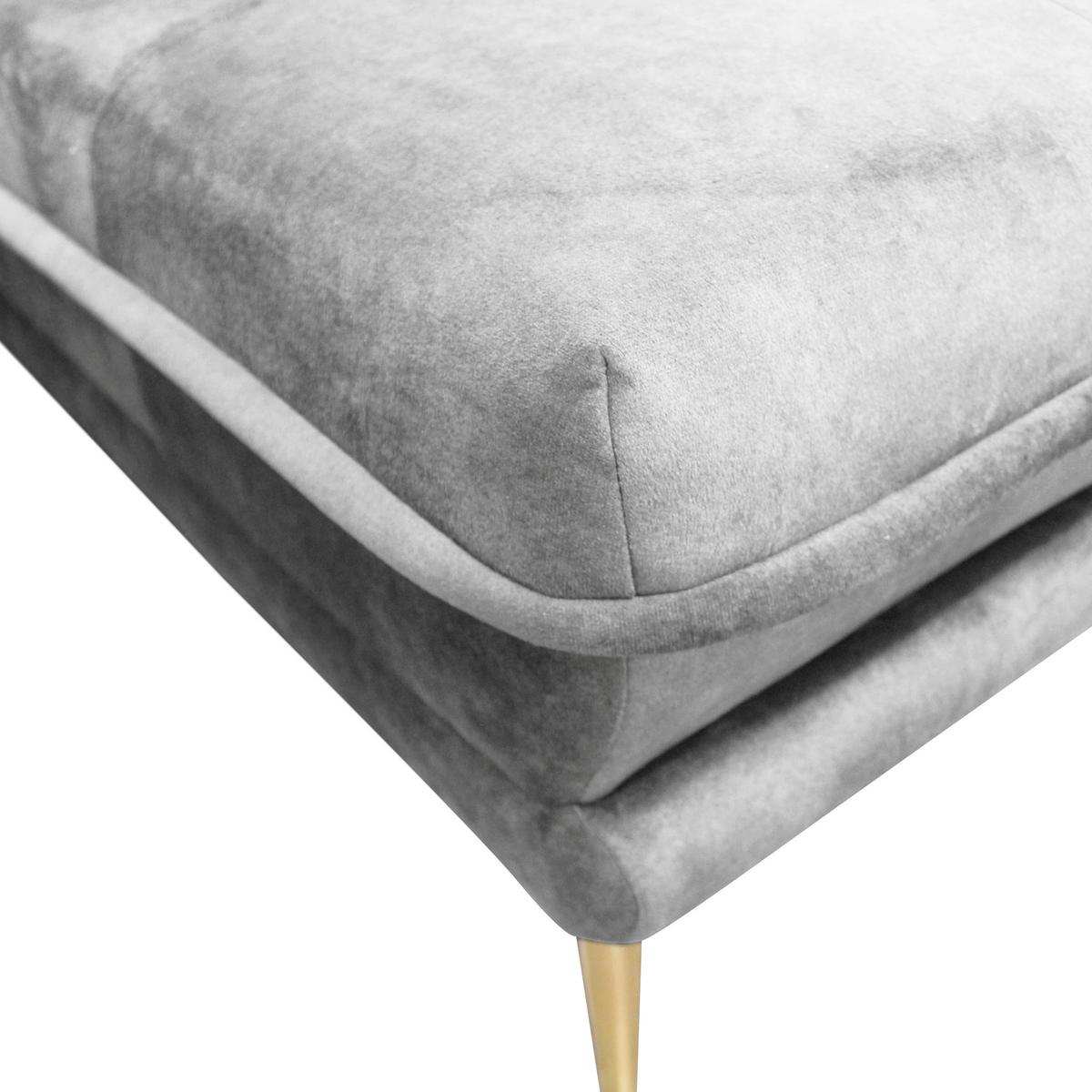 Ecksofa Whisper Grau S: 264x196 cm - Goldfarben/Grau, Design, Textil (264/196cm) - MID.YOU