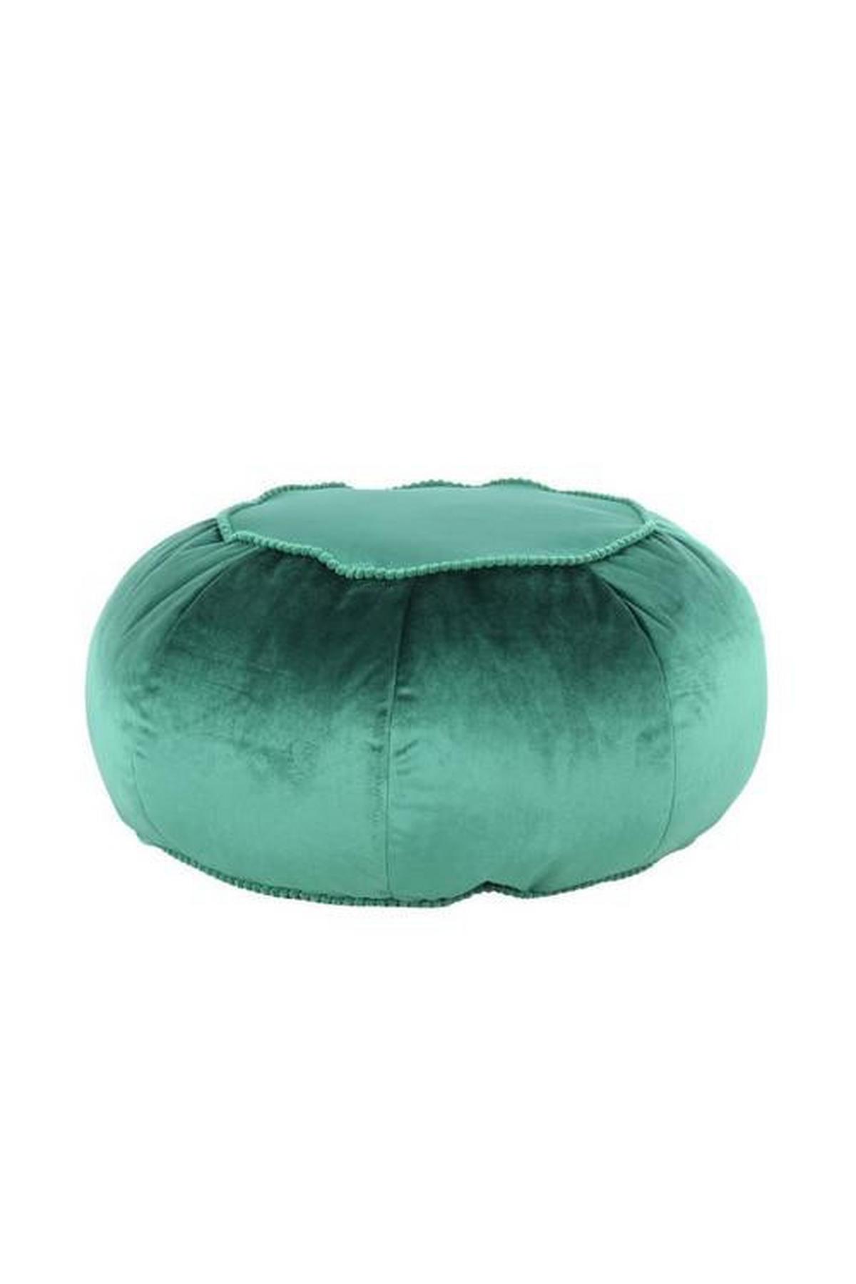 Pouf Taj Mahal DxH:: 65x35 cm Samt Grün mit Reißverschluss - Grün, MODERN, Textil (65/35/65cm) - Kayoom