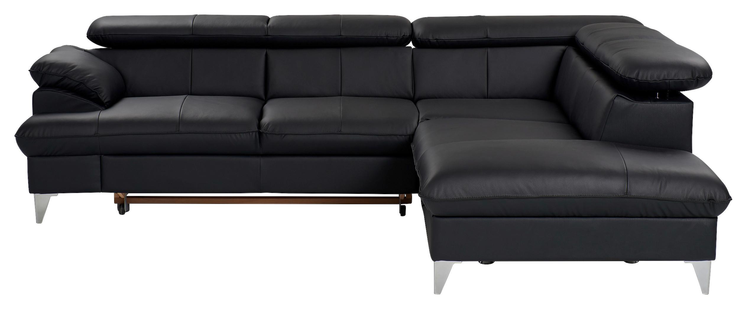 Sedacia súprava DAVID II - čierna, Modern, koža (256/71/208cm)