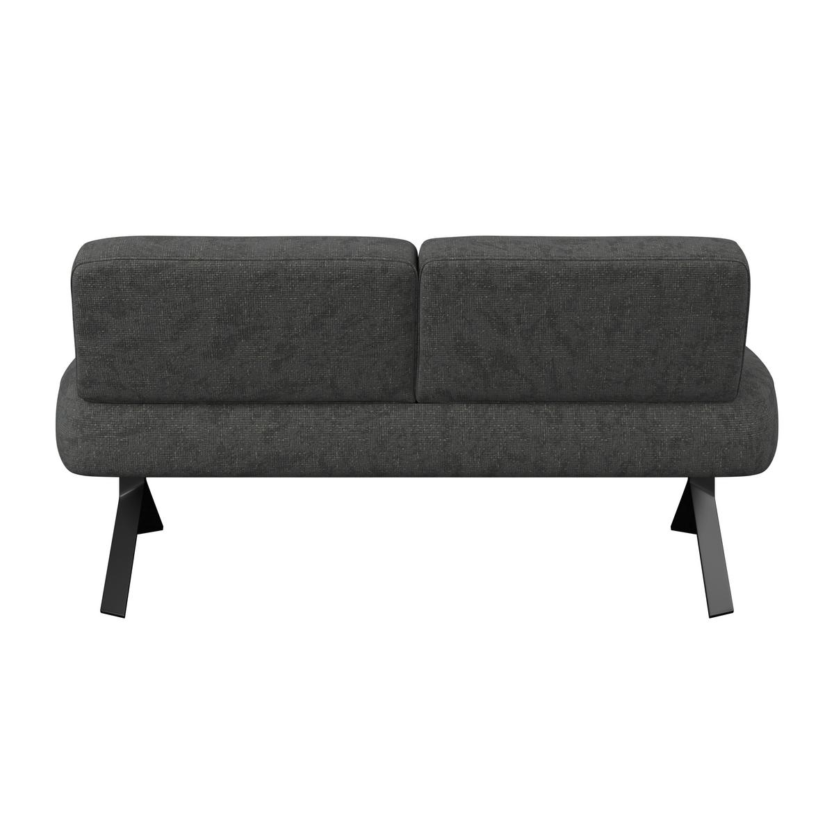 Sitzbank schwarz/Metallbeine Ulmo B: 162 cm - Schwarz, MODERN, Textil/Metall (162/83/71cm)