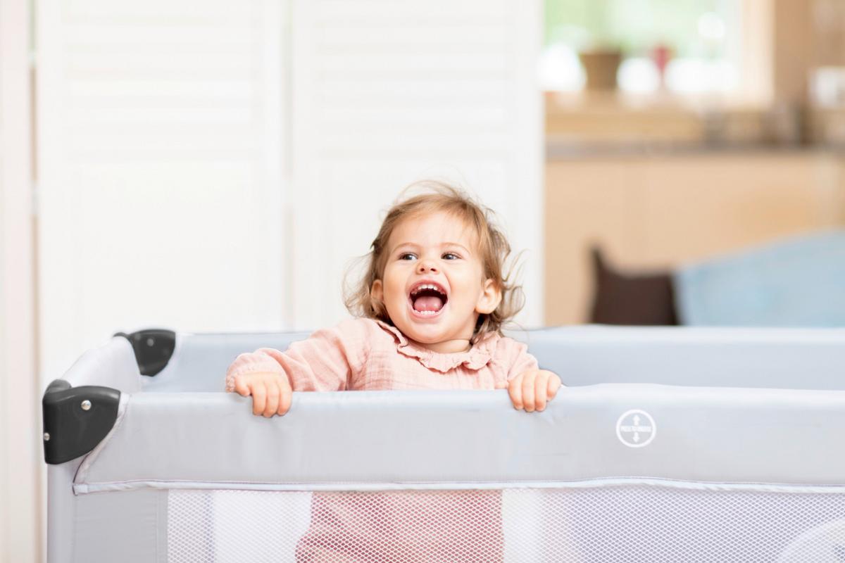 Reisebett Nizza - Hellgrau, LIFESTYLE, Textil/Metall (120/60cm) - Fillikid