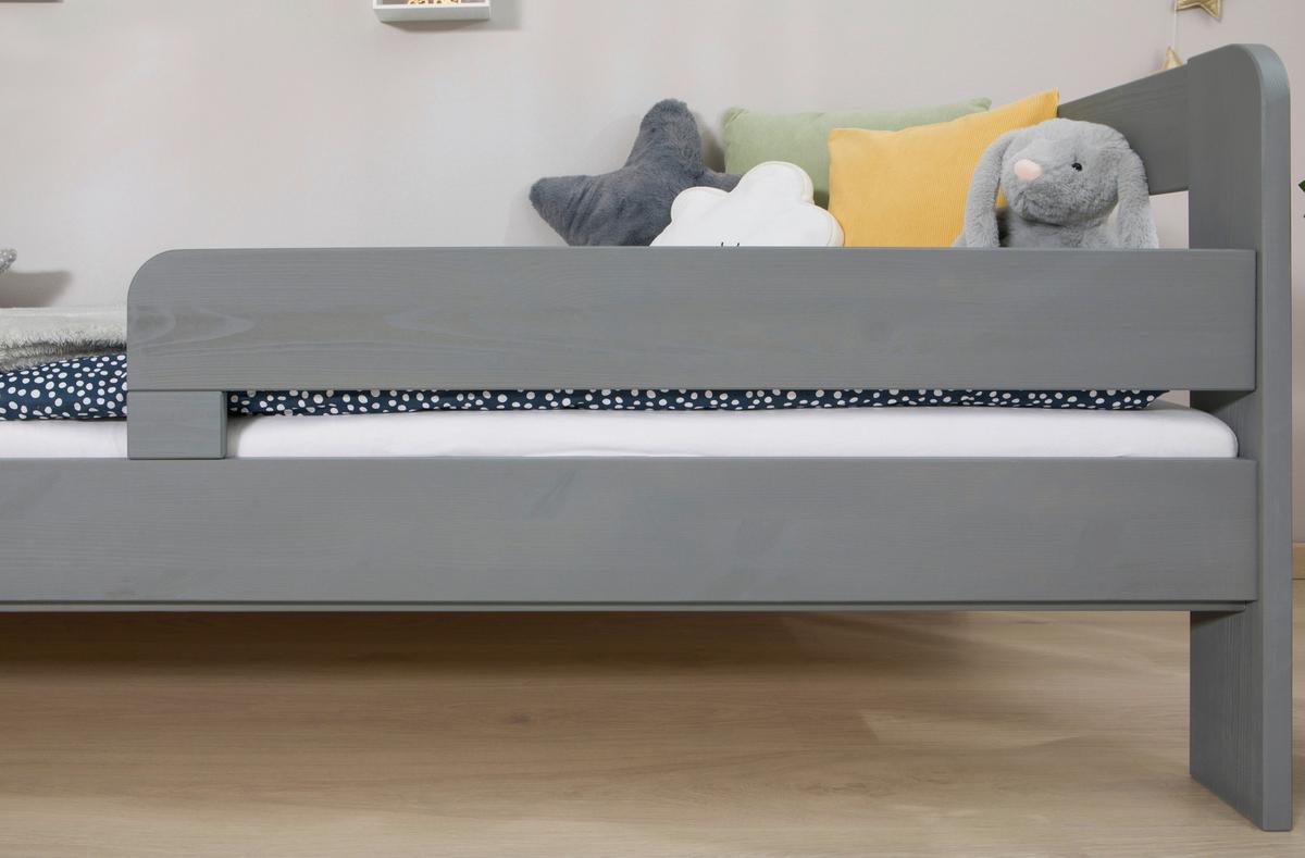 Bett Bennet Hellgrau inkl. Zubehör, 120x200 cm - Hellgrau/Naturfarben, MODERN, Holz/Textil (120/200cm) - MID.YOU