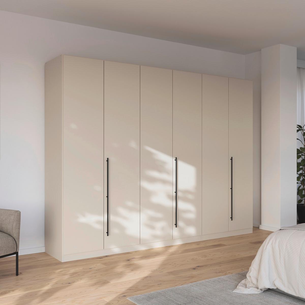 Skriňa s otočnými dverami SAFARI, šírka 271 cm - čierna/sivá, Konventionell, kov/kompozitné drevo (271/229/54cm) - Based