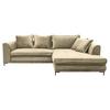 Ecksofa mit Schlaffunktion & Bettkasten Bello Beige Velours - Beige/Schwarz, Design, Textil (277/187cm) - Livetastic