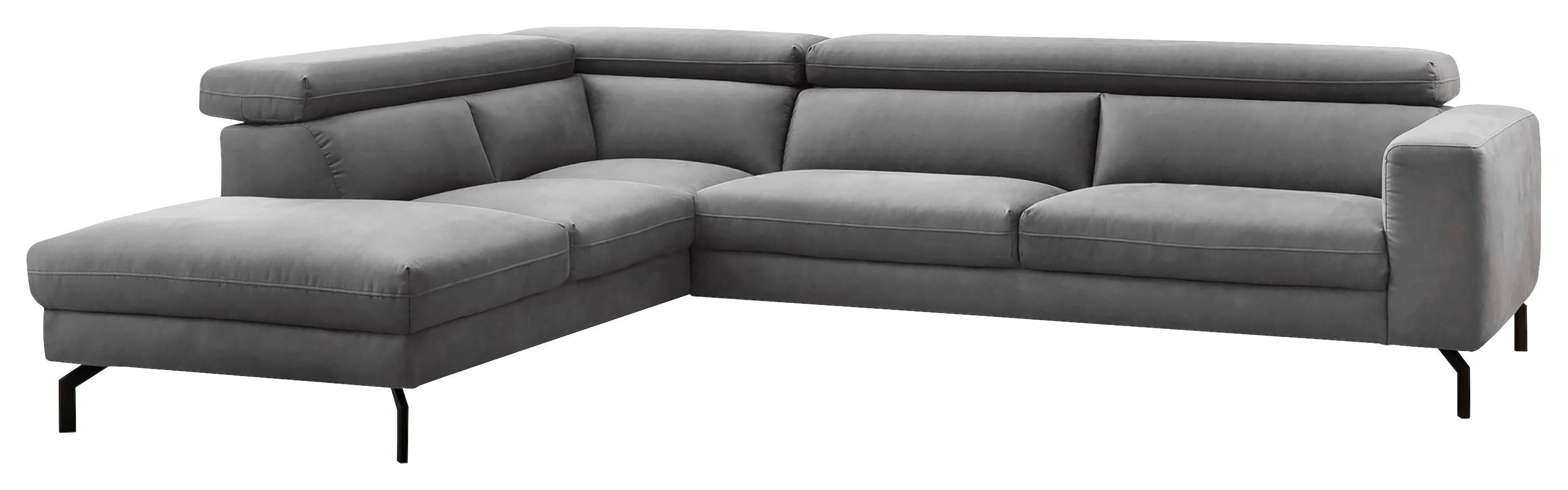 Ecksofa California - Schwarz/Grau, MODERN, Textil (233/305cm) - Trendmanufaktur