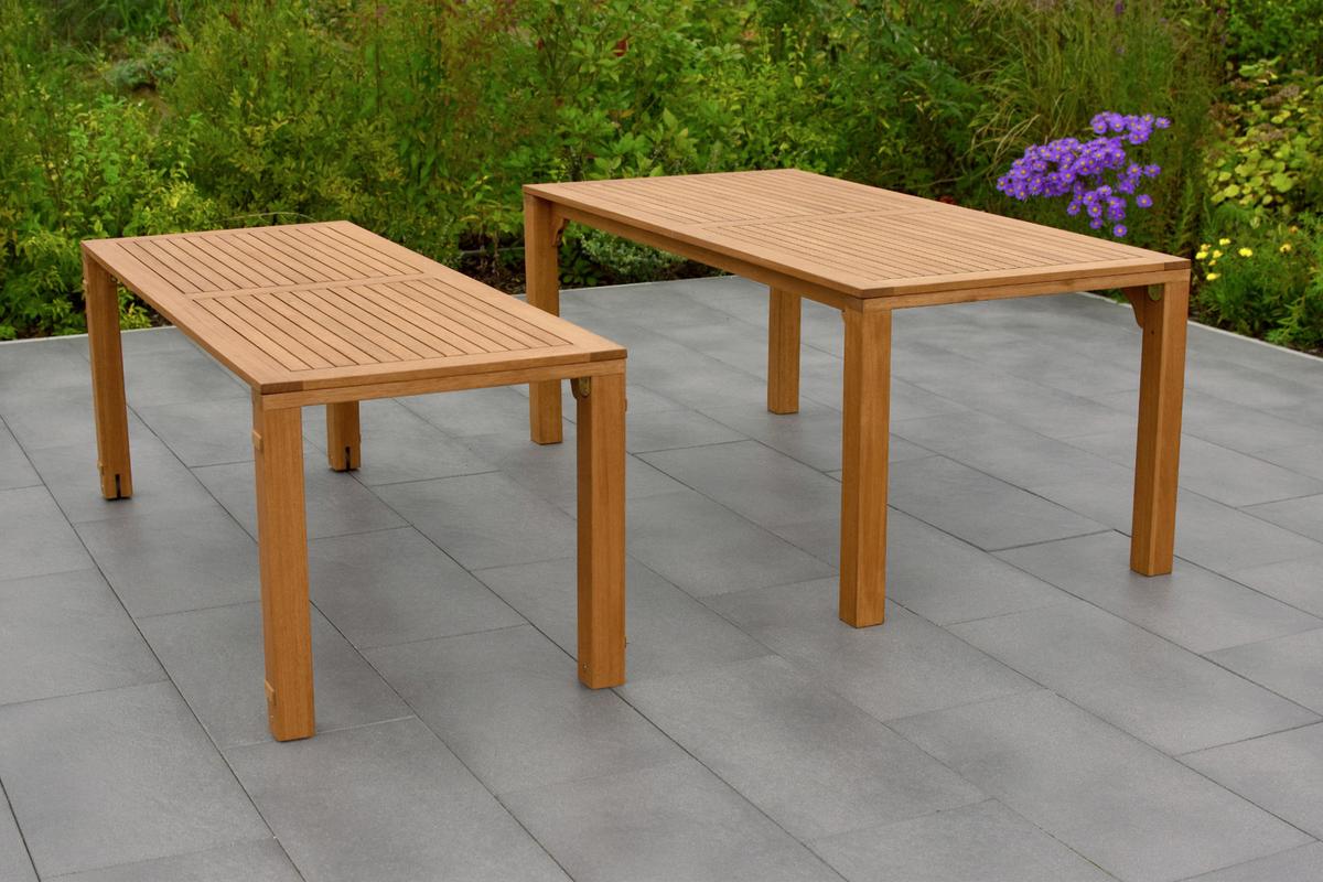 Gartentisch Flex Holz L: 185-370 cm - Braun, KONVENTIONELL, Holz (185/90/76cm) - Gardenson