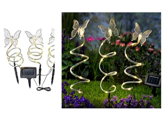 Solar-Gartenstecker Schmetterling, 3er-Set