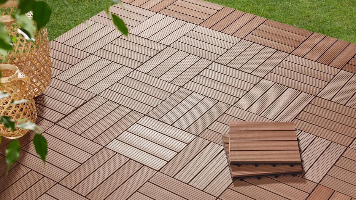 TERASOVÁ DLAŽDICE WILLI - hnědá, plast (30/2,2/30cm) - Mömax