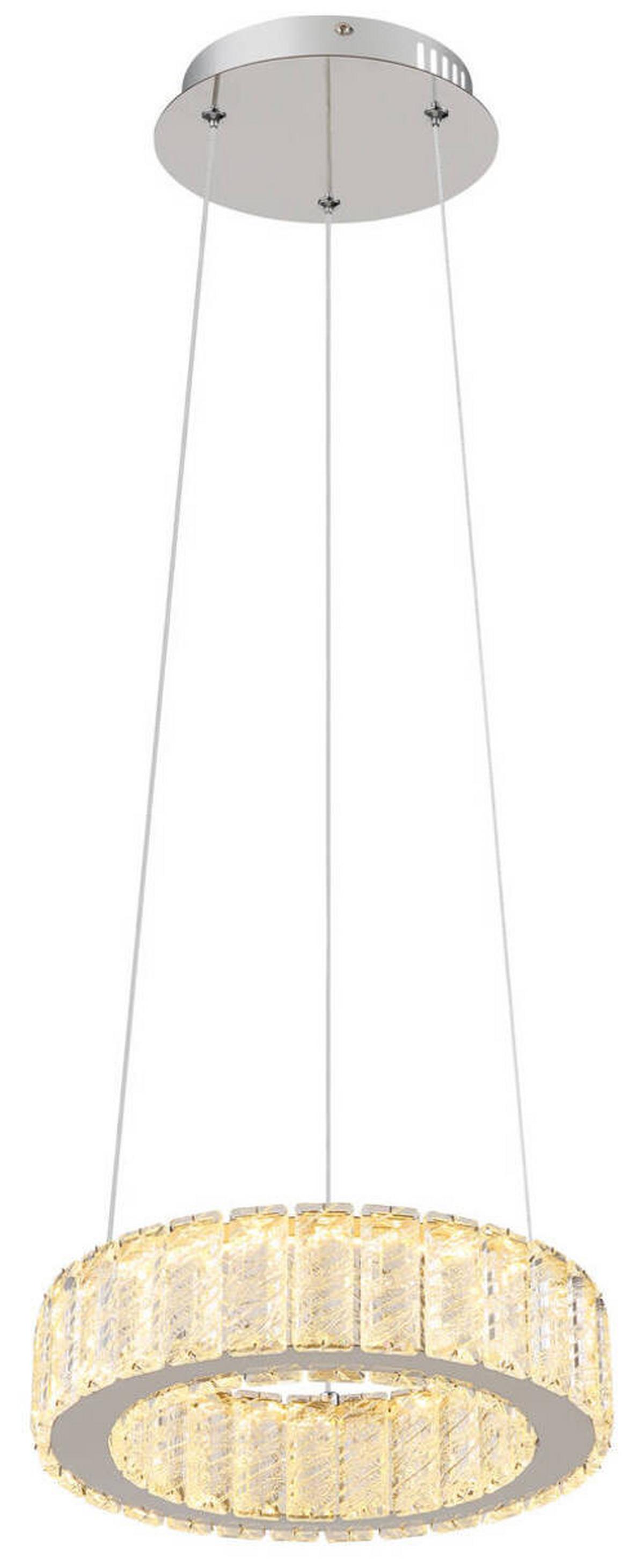 Led Függőlámpa 67162-30 - krómszínű/áttetsző, Konventionell, műanyag/Üveg (30/120cm) - Globo