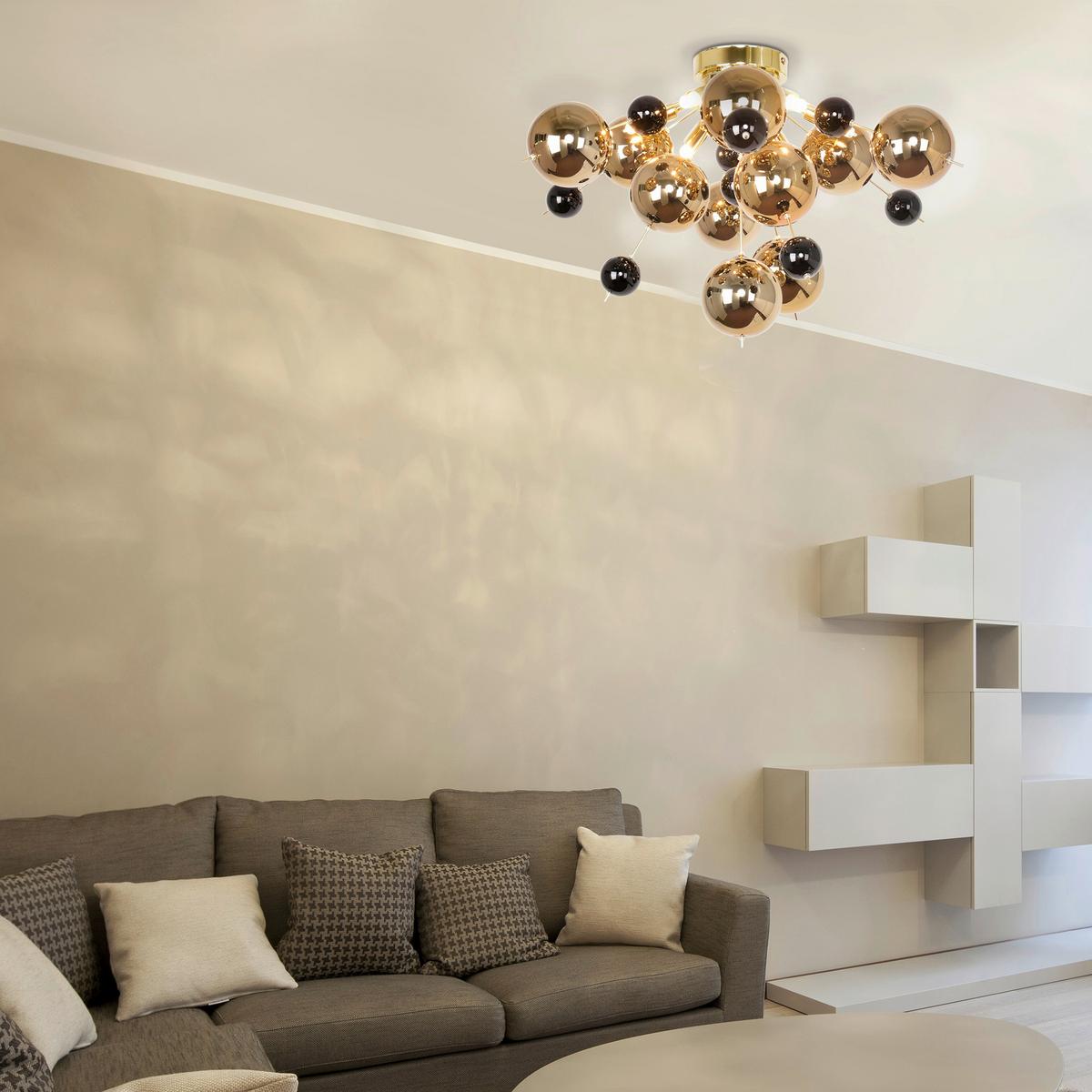 Deckenleuchte 1085158 - Goldfarben/Schwarz, LIFESTYLE, Metall (57/38cm) - Näve