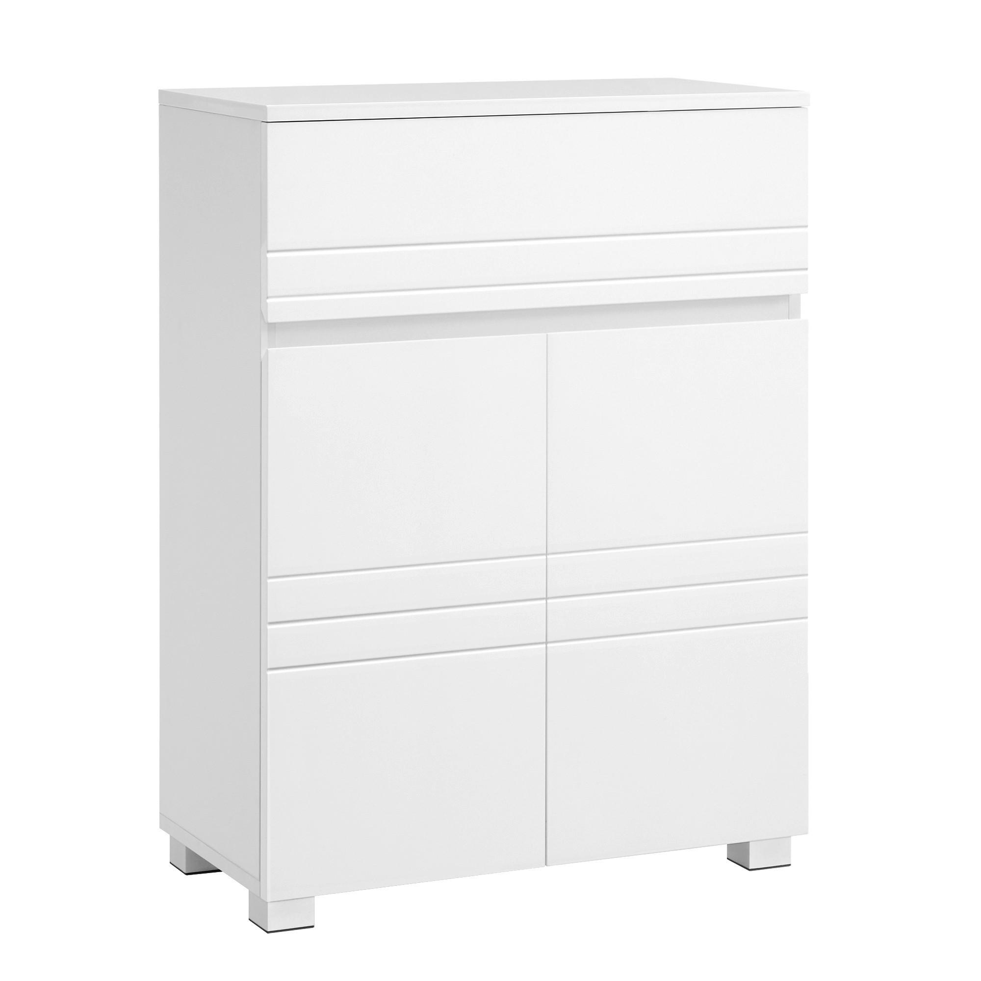 Midischrank Bbk140w01 - Silberfarben/Weiß, Trend, Holzwerkstoff (60/80/30cm) - MID.YOU