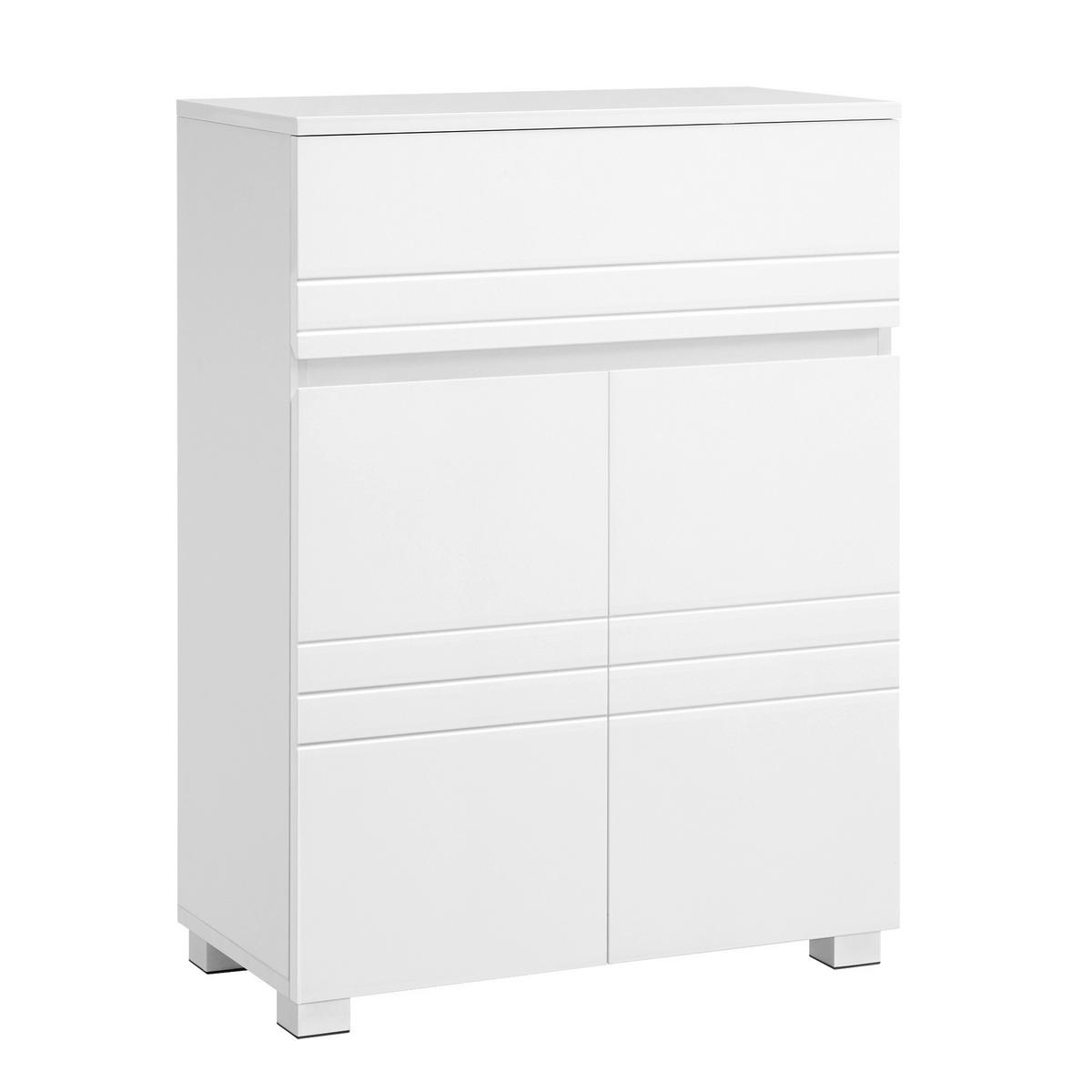 Midischrank Bbk140w01 - Silberfarben/Weiß, Trend, Holzwerkstoff (60/80/30cm) - MID.YOU