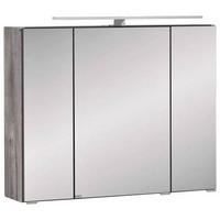 Spiegelschrank Stockholm Mit Led 3-Türig Bxhxt: 80x64x20 Cm - Eichefarben, KONVENTIONELL, Glas/Holzwerkstoff (80/64/20cm) - Held