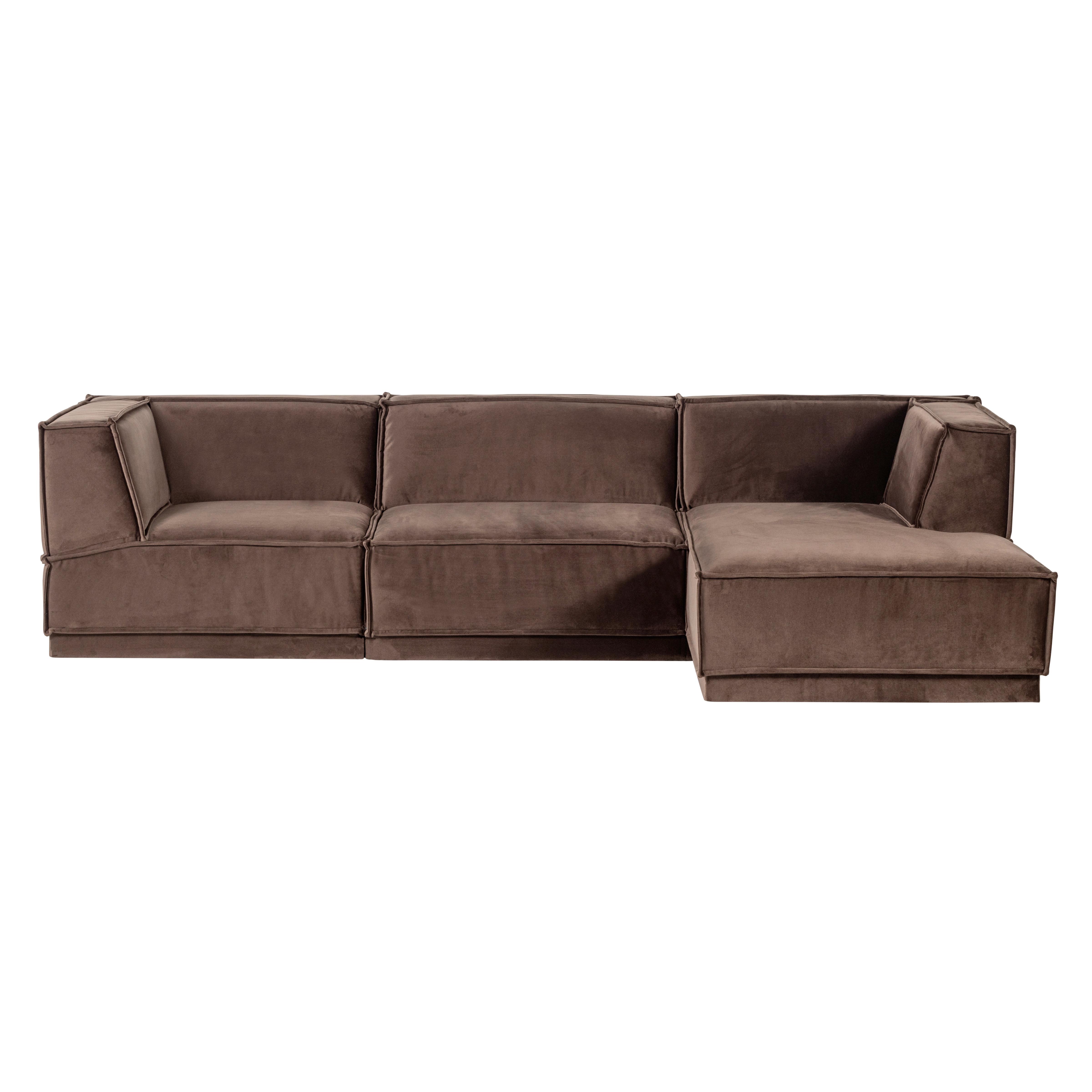 ECKSOFA Manu Braun 286x160cm - Braun, MODERN, Textil (286/160cm) - Livetastic