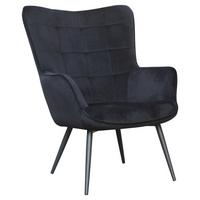 Polstersessel mit Armlehnen Uta Textil Schwarz - Schwarz, MODERN, Holzwerkstoff/Textil (72/97/80cm) - MID.YOU