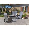 Loungegarnitur 4-Tlg Santander Metall/Polly-Rattan mit Kissen - Grau, MODERN, Kunststoff/Textil (120/60/60cm) - Beldano