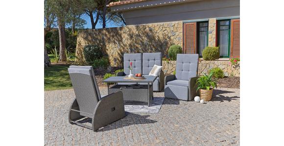 Loungegarnitur 4-Tlg Santander Metall/Polly-Rattan mit Kissen - Grau, MODERN, Kunststoff/Textil (120/60/60cm) - Beldano