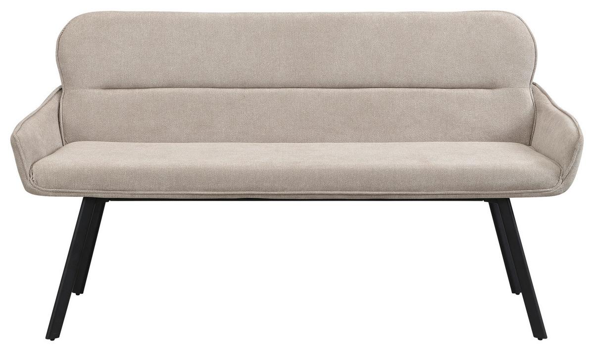 Sitzbank Rico - Taupe/Schwarz, MODERN, Textil/Metall (140/90/62cm) - MID.YOU
