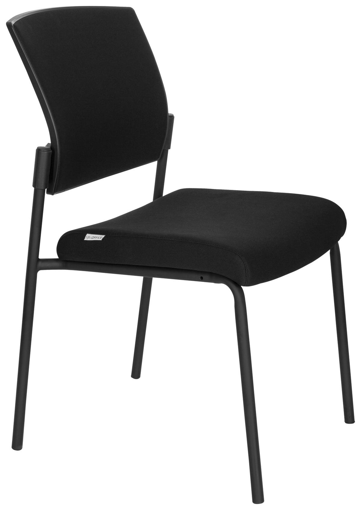 Besucherstuhl K9 V Pro Schwarz - Schwarz, MODERN, Textil/Metall (48/90/58cm) - MID.YOU