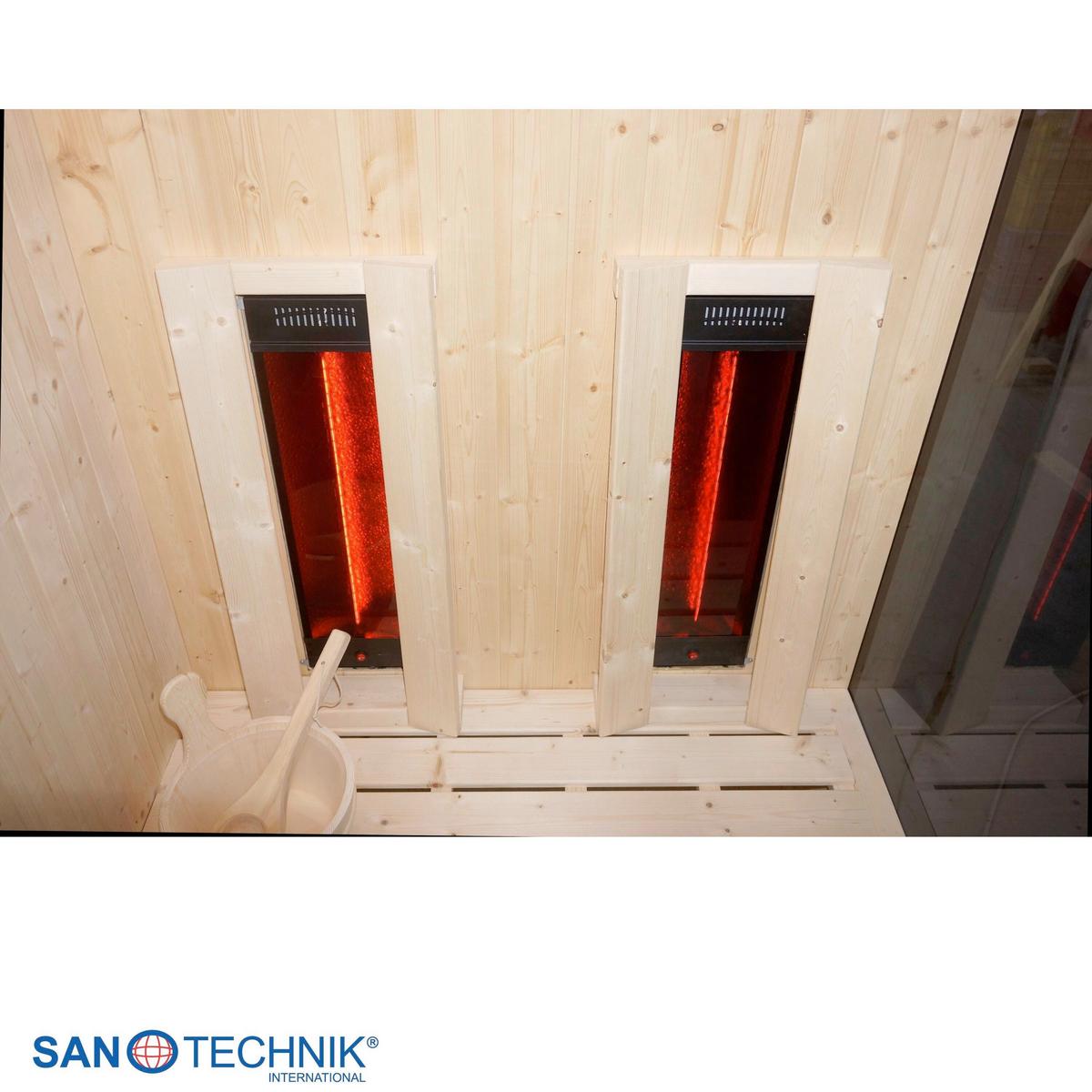 Sauna+Infrarotkabine CLACIER M geeignet für 2 Personen - Fichtefarben, Basics, Glas/Holz (120/120/200cm) - Sanotechnik
