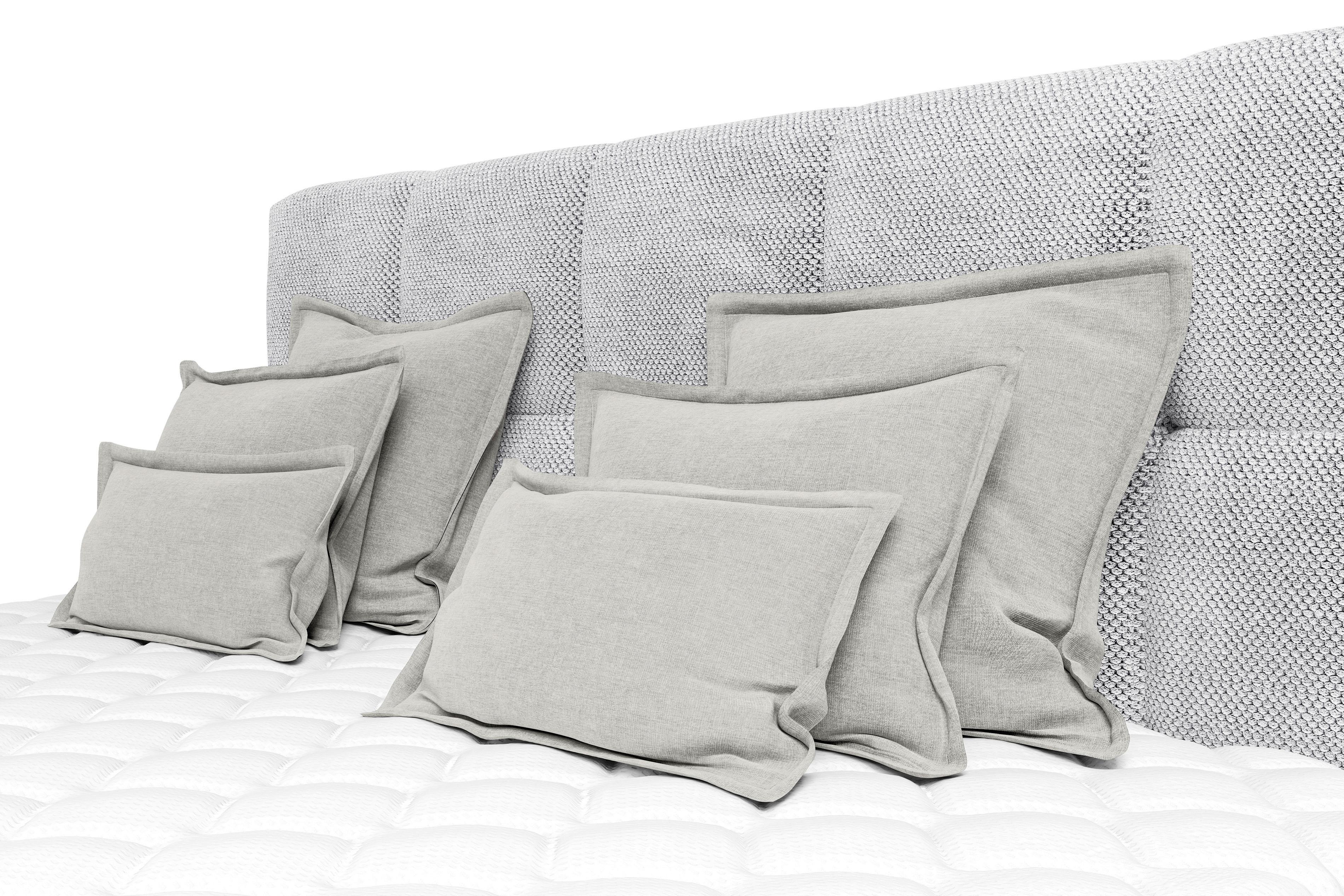 Zierkissenset Chenille Hellgrau 6-Teilig - Hellgrau, MODERN, Textil (70-50/60-25/10cm) - MID.YOU