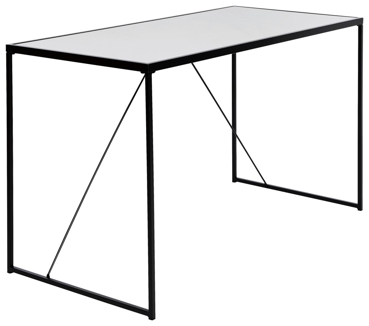 Schreibtisch Glam Desk - Schwarz/Weiß, KONVENTIONELL, Holzwerkstoff/Metall (120/60/73cm) - Livetastic