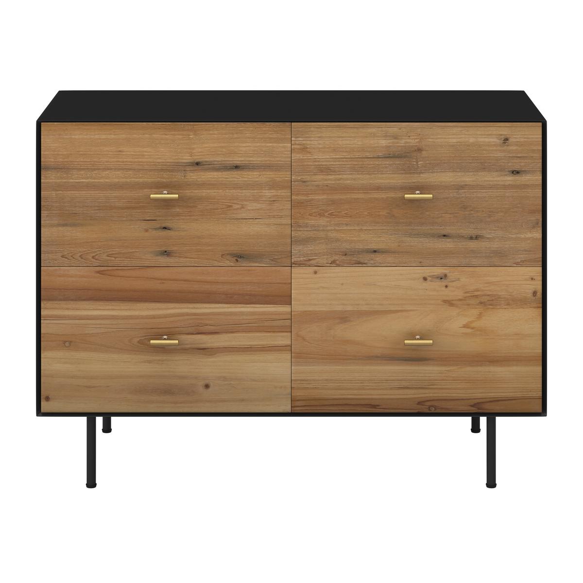 Komoda GIORGIA - čierna/zlatá, Modern, kov/drevo (90/66/40cm) - Bessagi Home