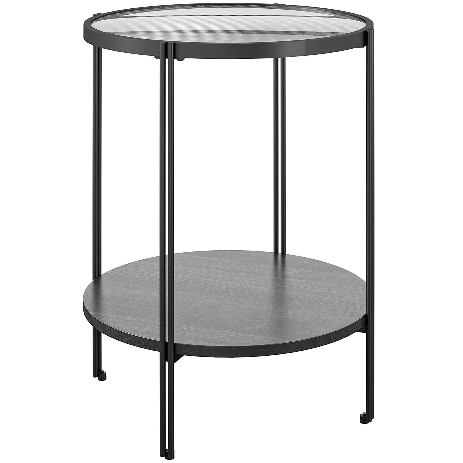 Beistelltisch Wainwright Schwarz B: 42 cm - Schwarz, Design, Glas/Holzwerkstoff (42/55cm) - MID.YOU