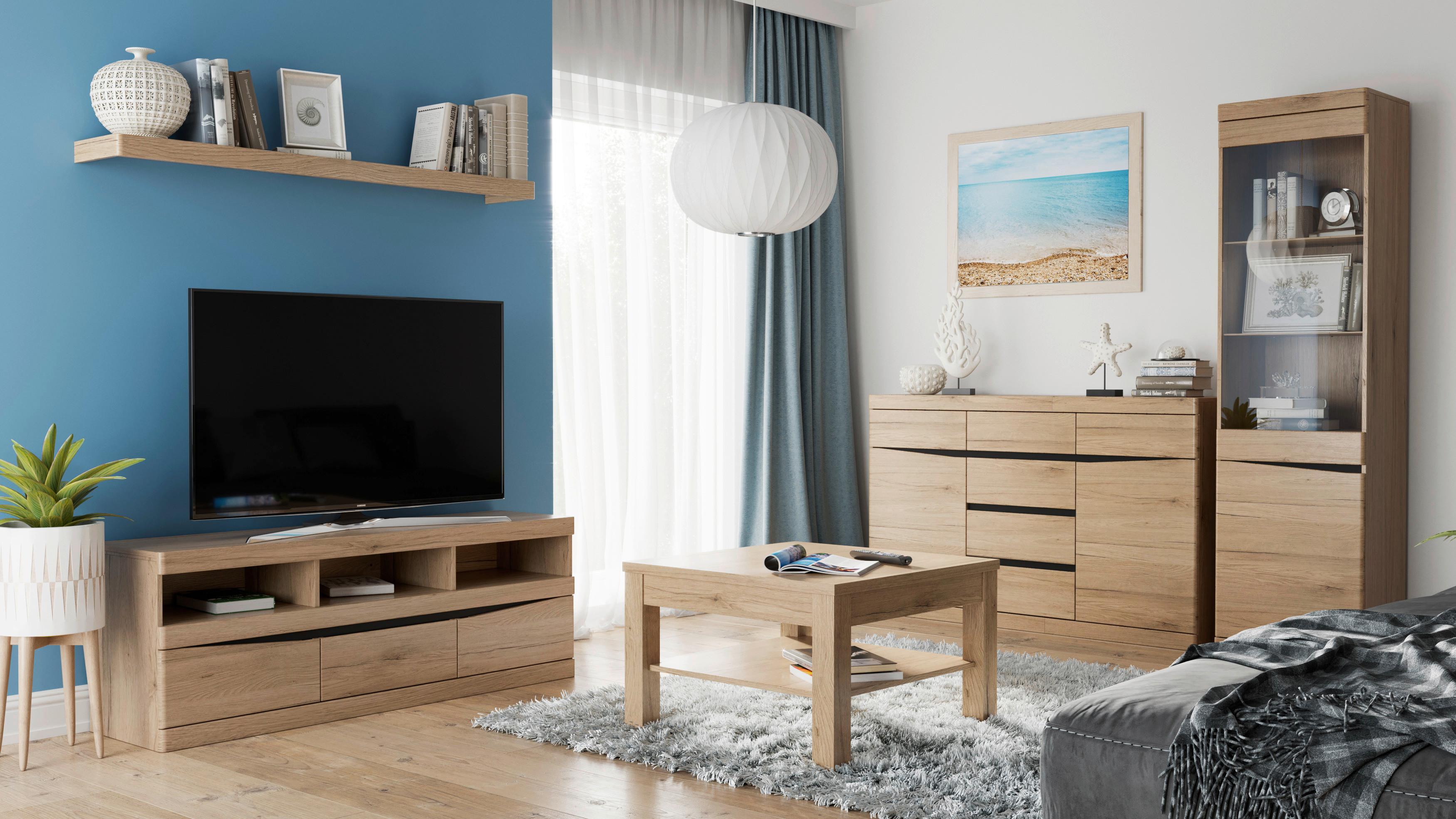 Vitrine Summer San Remo Eiche Dekor B: 54 cm - Eiche San Remo, MODERN, Glas/Holzwerkstoff (54/196,5/40cm) - Modern Living