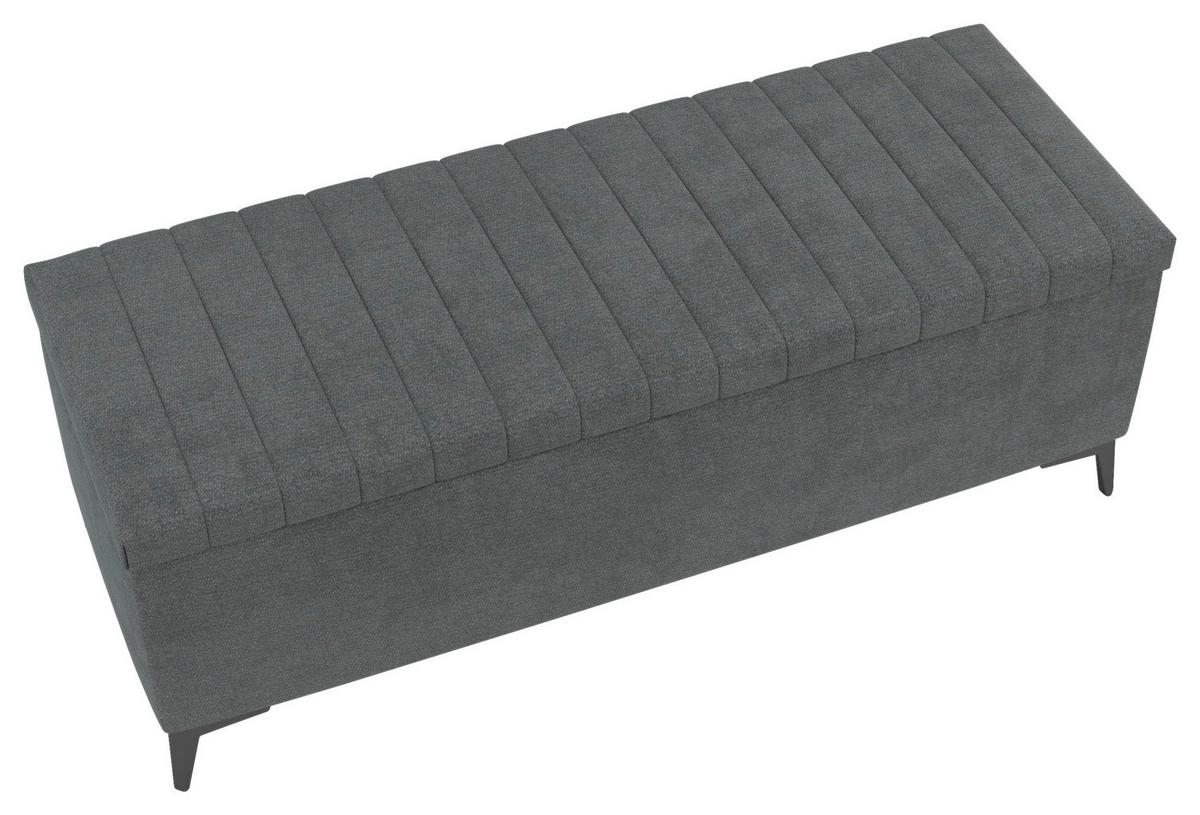 Lavica k posteli SANTI tmavosivá - čierna/tmavosivá, Modern, kov/kompozitné drevo (144/56/54cm)
