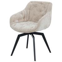 Armlehnstuhl Avegno Beige/Schwarz B: 59,5 cm - Beige/Schwarz, MODERN, Textil/Metall (59,5/84/63,5cm) - Livetastic
