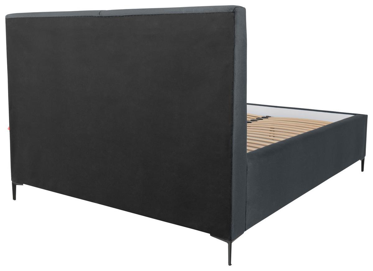 Čalúnená posteľ PALINI 180x200cm - čierna/jadrový buk, Modern, drevo/textil (180/200cm) - MID.YOU