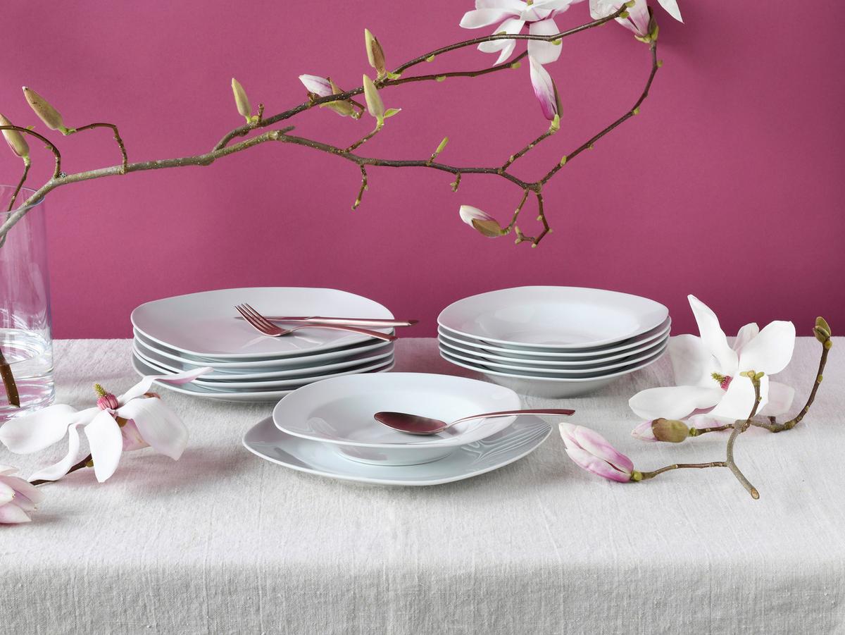Tafelservice Amelie 18--Teilig., Weiß - Weiß, Basics, Keramik - Creatable