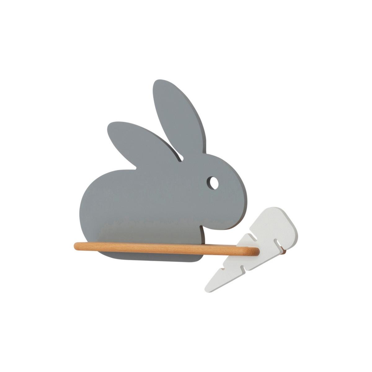 Kinderwandleuchte 21-84743 Rabit - Weiß/Grau, Basics, Holz/Holzwerkstoff (37/12/31cm)