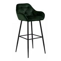 Barhocker Mit Lehne Brooke Dunkelgrün/schwarz - Dunkelgrün/Schwarz, KONVENTIONELL, Textil/Metall (55/103,5/52cm) - Livetastic